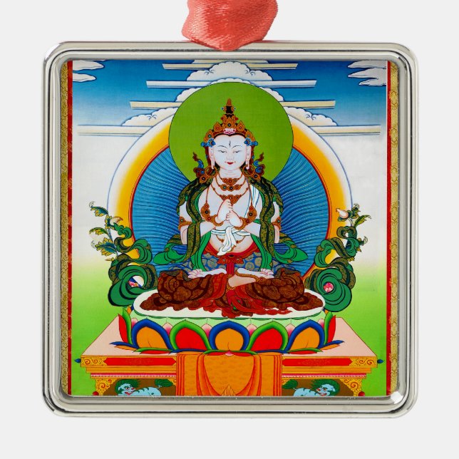 Ornement Métallique Thangka tibétain oriental frais Bouddha Locani (Devant)