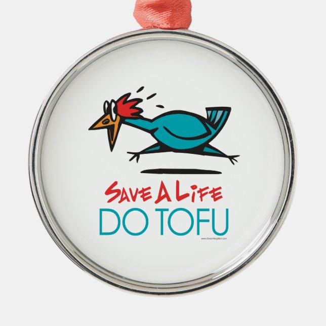 Ornement Métallique Tofu végétarien amusant (Devant)