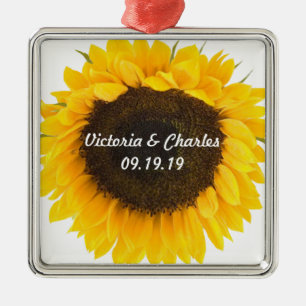 Ornement Métallique Tournesol 1er cadeau Mariage de Noël