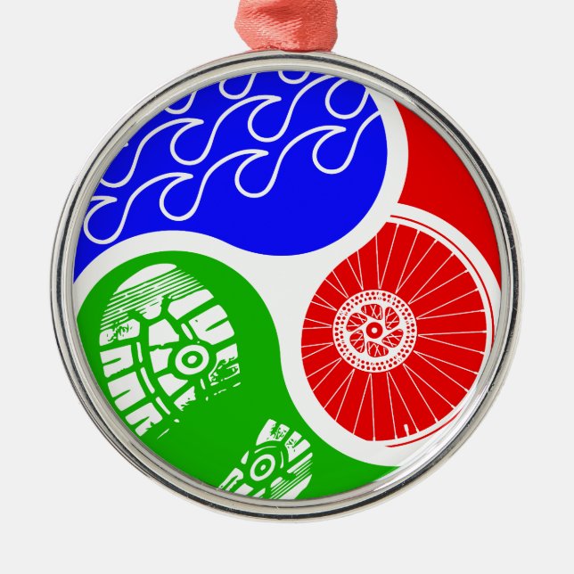 Ornement Métallique Triathlon TRI Yin Yang (Devant)