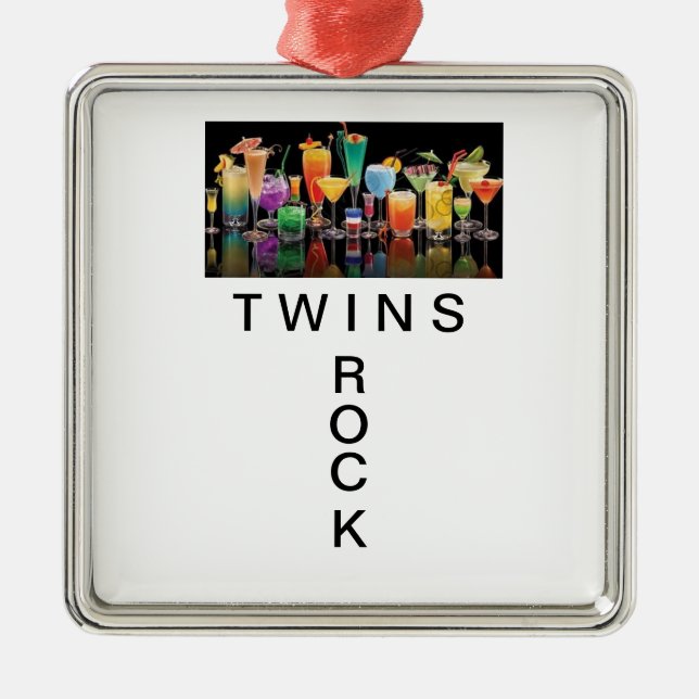 ORNEMENT MÉTALLIQUE "TWINS ROCK" ORNAMENT DE NOËL (Devant)