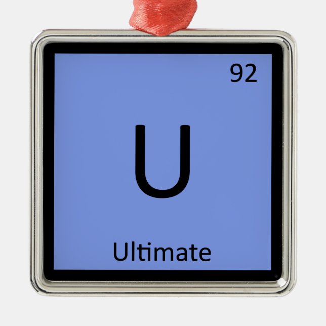 Ornement Métallique U - Le frisbee final folâtre le symbole de chimie (Devant)