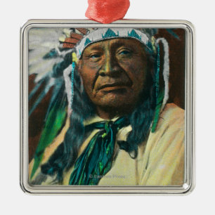 Ornement Métallique Un chef indien PortraitColorado d'Arapahoe