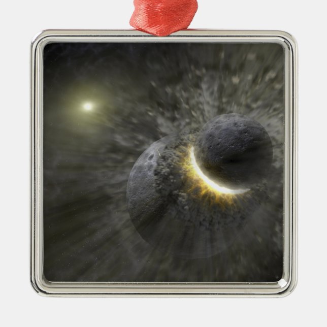 Ornement Métallique Une collision entre des objets massifs dans l'espa (Devant)