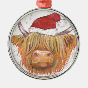 Ornement Métallique vache des montagnes à roucoulement de Noël avec