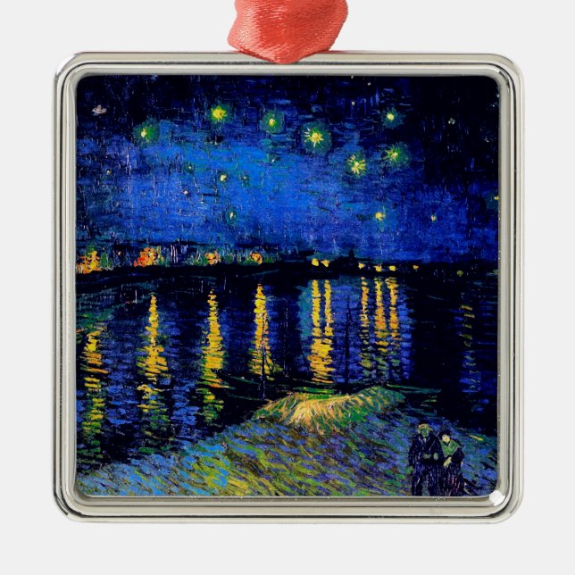 Ornement Métallique Van Gogh Starry Night Rhone (F474) Art (Devant)