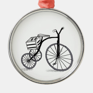 Ornement Métallique Vélo sur 3 roues