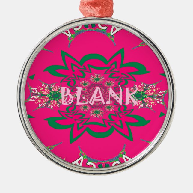 Ornement Métallique Vierge bébé vif rose floral violet couleur monogra (Devant)