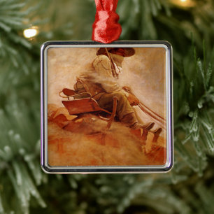 Ornement Métallique Vieux Cowboys, Le Chariot de minerai par NC Wyeth