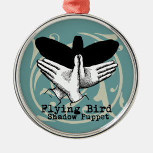 Ornement Métallique Vintage main de marionnette à l'ombre des oiseaux