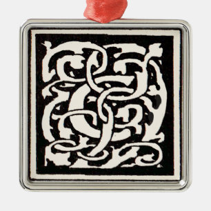 Ornement Métallique Vintage Monogram C Art Nouveau Letter