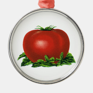 Ornement Métallique Vintage Red Ripe Tomato, Vegetables and Fruits