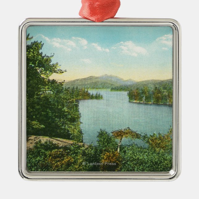 Ornement Métallique Vue de lac inférieur Saranac d'île de bluff (Devant)