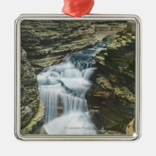 Ornement Métallique Vue de parc d'état des automnes de diamant