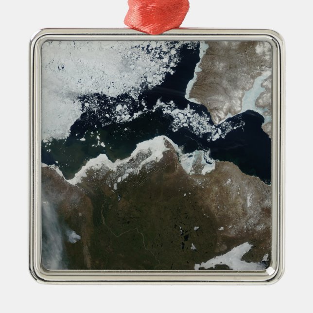 Ornement Métallique Vue satellite du Nord-Ouest canadien (Devant)