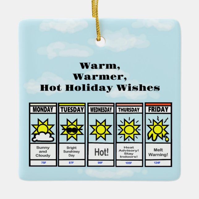 Ornement météo de Noël chaud (Devant)