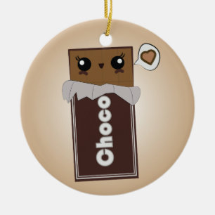 Ornement mignon de barre de chocolat