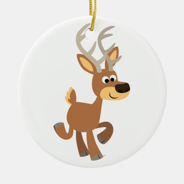 Ornement mignon de cerfs communs de bande dessinée (Devant)