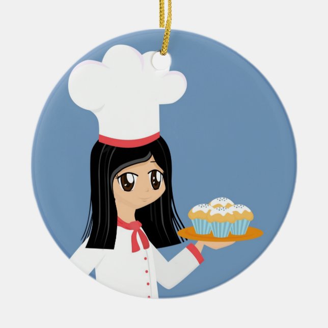 Ornement mignon de fille de Baker (Devant)