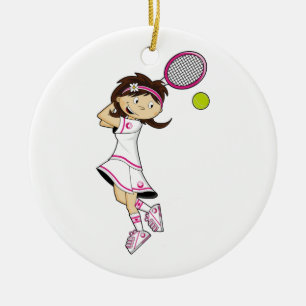 Ornement mignon de fille de tennis