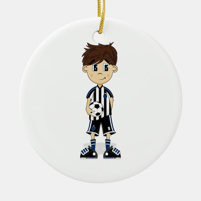 Ornement mignon de garçon du football (Devant)