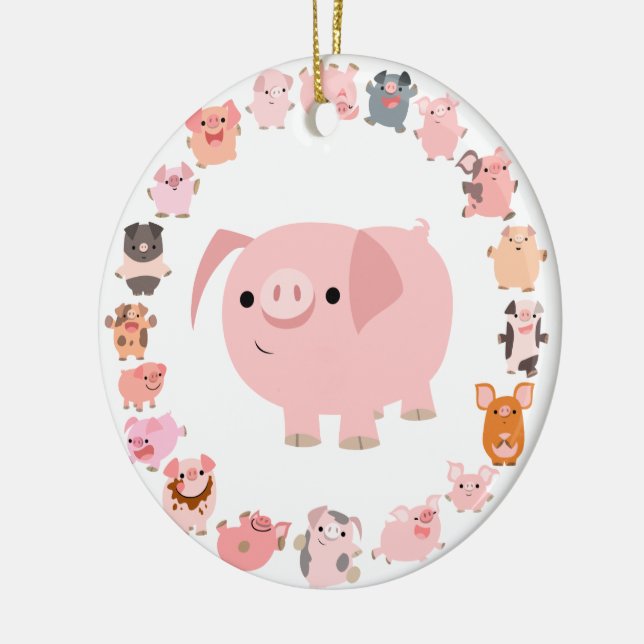 Ornement mignon de mandala de porc de bande (Gauche)