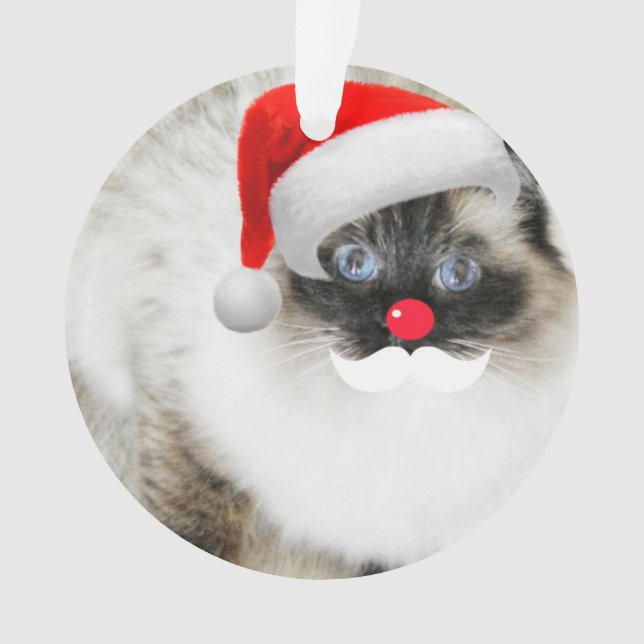 Ornement mignon de Noël de chat de Ragdoll Père (devant)