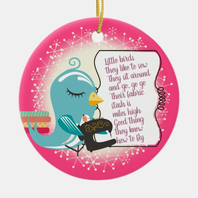 Ornement mignon de Noël de machine à coudre (Devant)