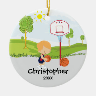 Ornement mignon de Noël de sport de joueur de