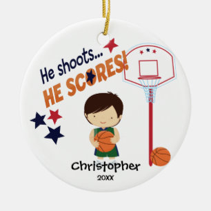 Ornement mignon de Noël de sport de joueur de