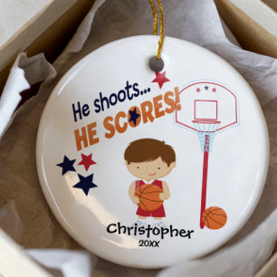 Ornement mignon de Noël de sport de joueur de