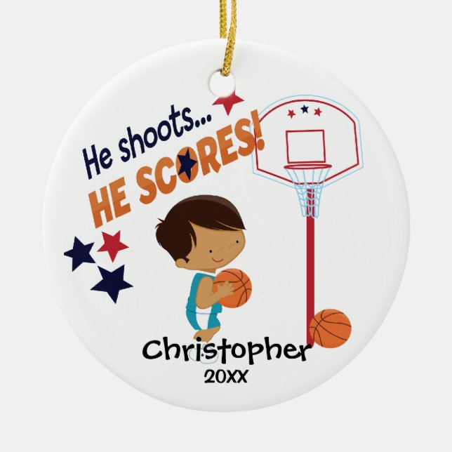 Ornement mignon de Noël de sport de joueur de (Devant)