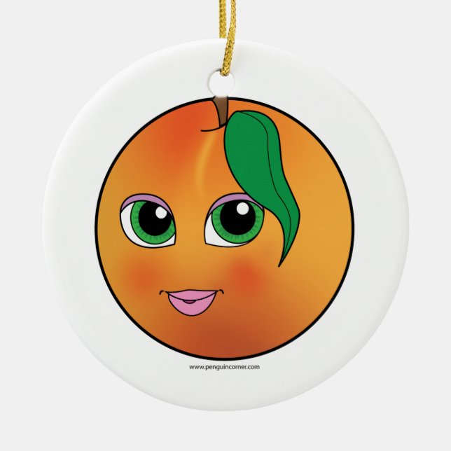 Ornement mignon de sourire de pêche (Devant)