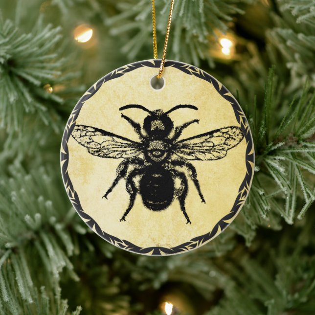 Ornement monogramme avec abeille Vintage (Arbre)