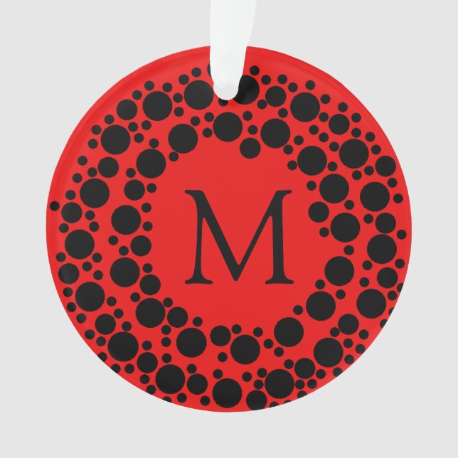 Ornement monogramme de couronne de Noël (devant)