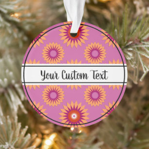 Ornement motif de fleurs rose de la fierté lesbien