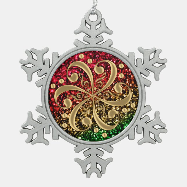 Ornement musical de vacances de clefs de parties (Devant)