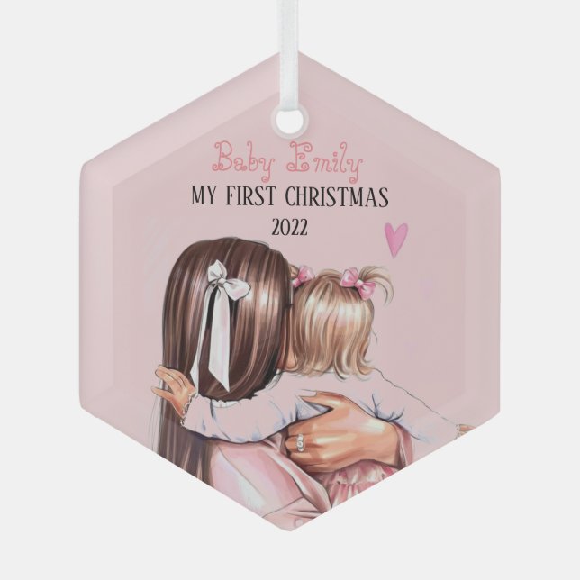 Ornement My baby girl 1st Christmas 2022 Glass Ornament (Front)