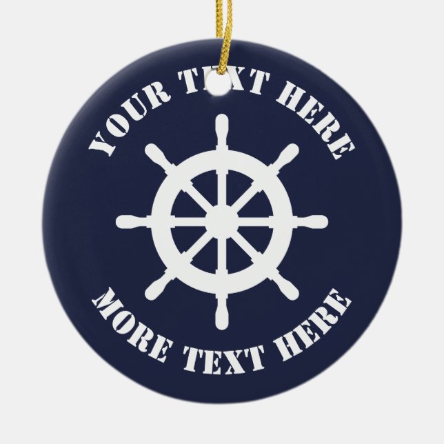 Ornement nautique de Noël de barre de bateau pour (Devant)