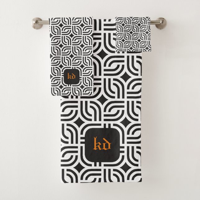 Ornement noir blanc motif antique (En situation)