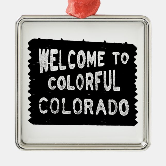 Ornement noir coloré de signe bienvenu du Colorado (Devant)