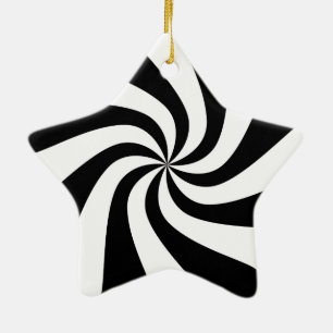 Ornement noir et blanc d'arbre d'étoile de