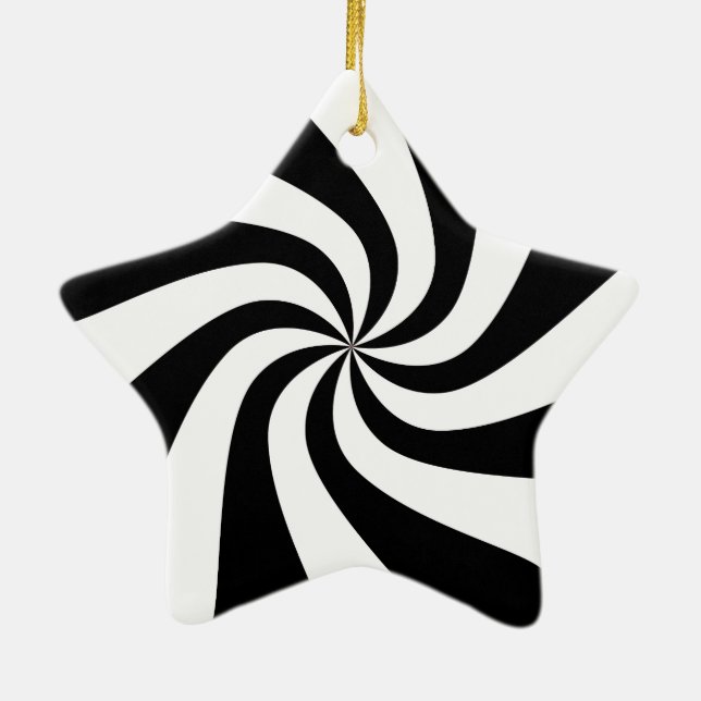 Ornement noir et blanc d'arbre d'étoile de (Dos)