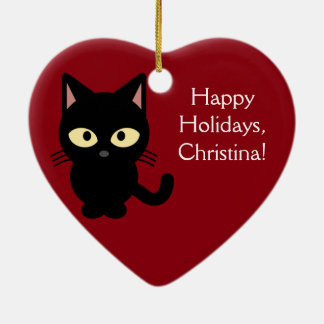 Ornement nommé fait sur commande de chaton de Noël