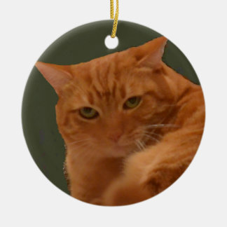 Ornement orange de chat tigré