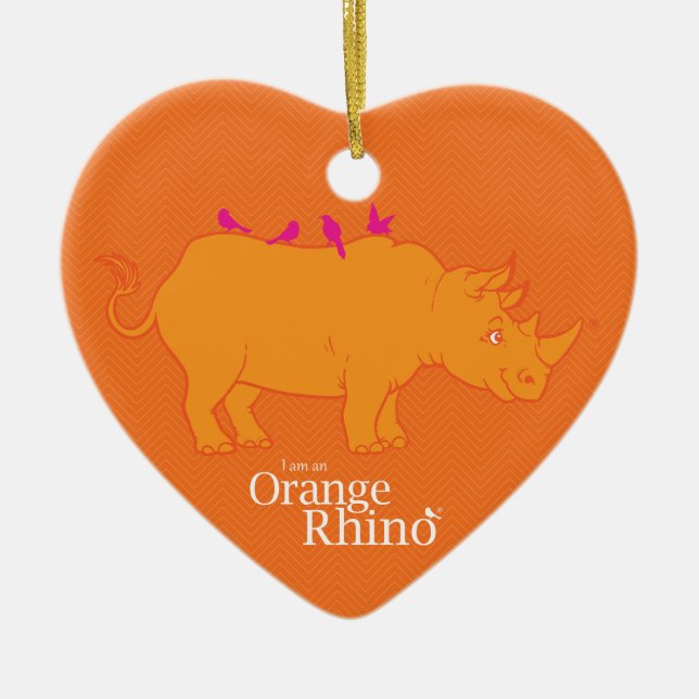 Ornement orange de rhinocéros (Devant)