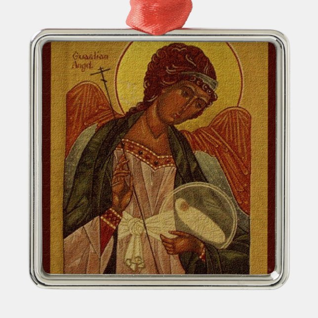 Ornement orthodoxe de Noël d'ange gardien (Devant)