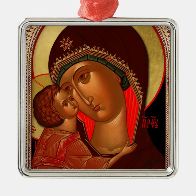 Ornement orthodoxe de Noël - Novgorod Theotokos (Devant)