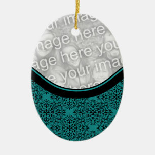 Ornement ovale Damas de vacances sophistiqué