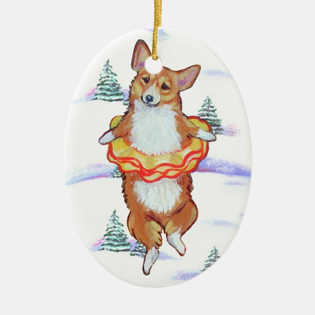 Ornement ovale de Pembroke Welsh Corgi (Devant)